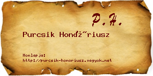 Purcsik Honóriusz névjegykártya